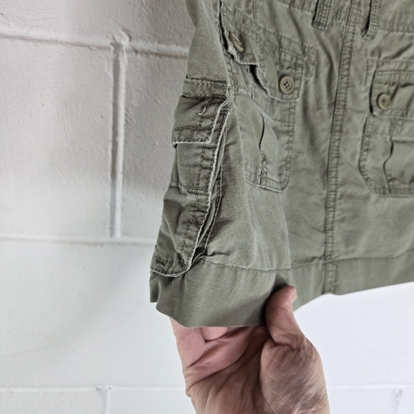 Vtg Y2k Hollister Low Rise Micro Mini Khaki Green Mini Skirt - Picture 8 of 9